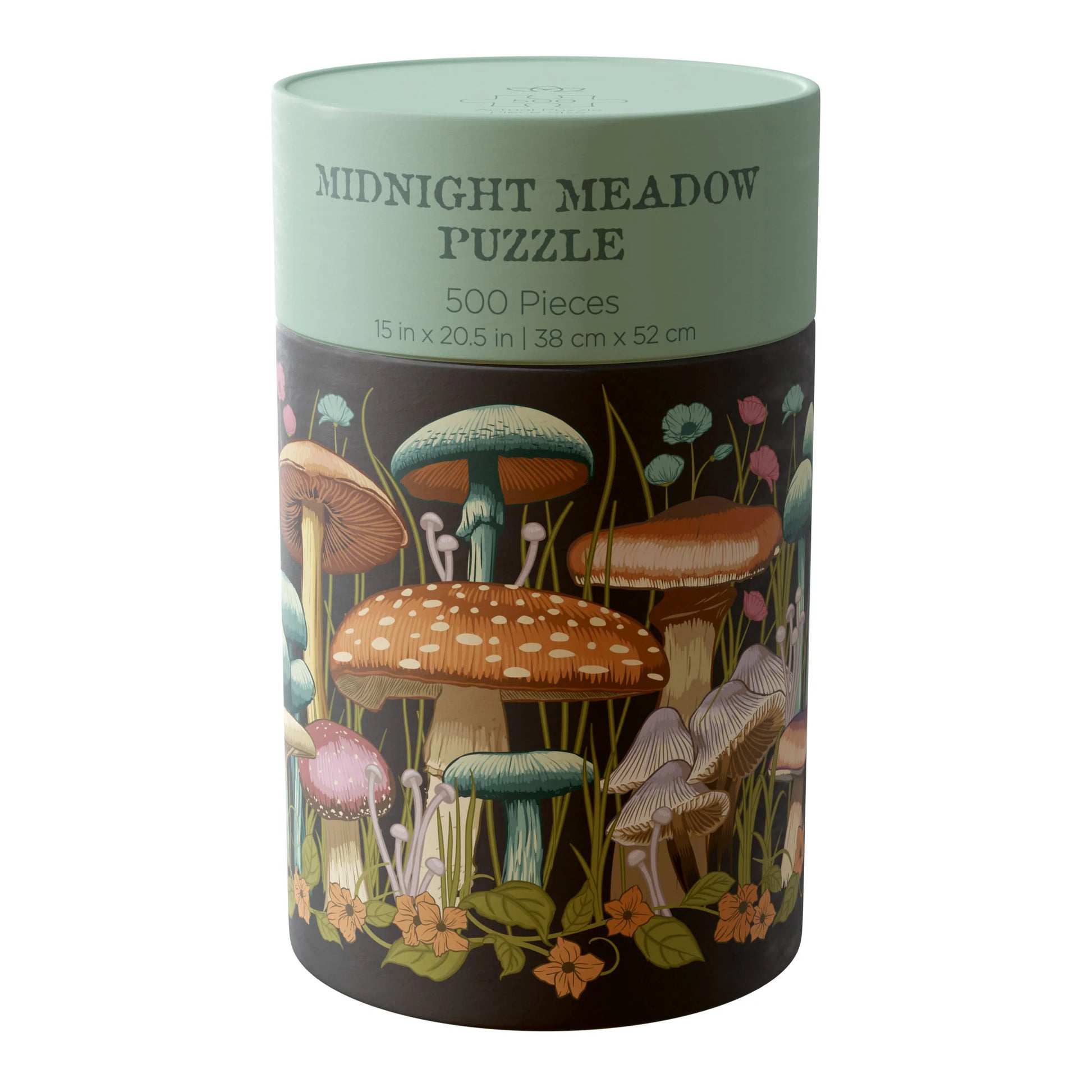 midnight meadow puzzle in storage canister.