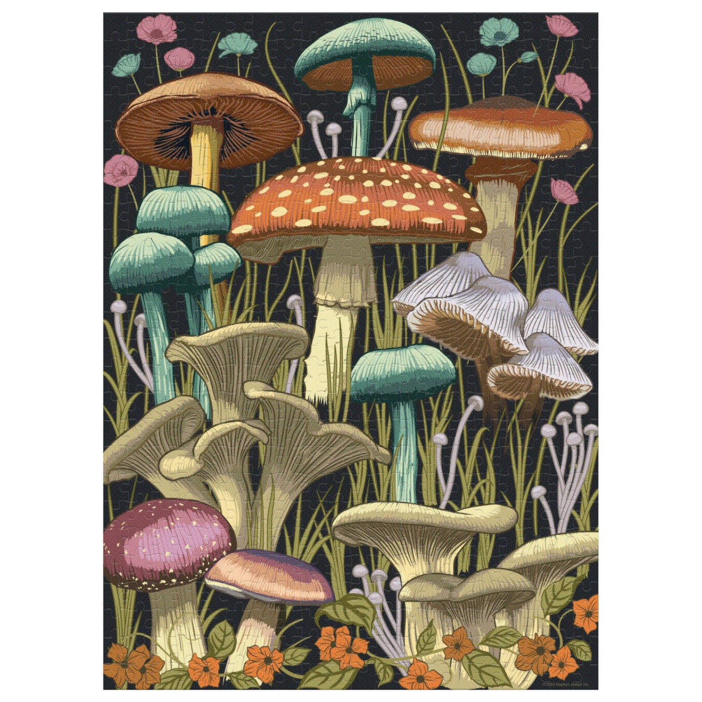 completed mushroom puzzle.