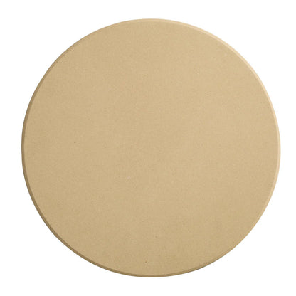 round baking stone shown on a white background
