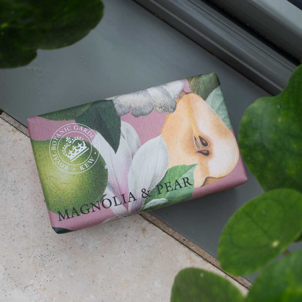 bar soap on a decorated setting