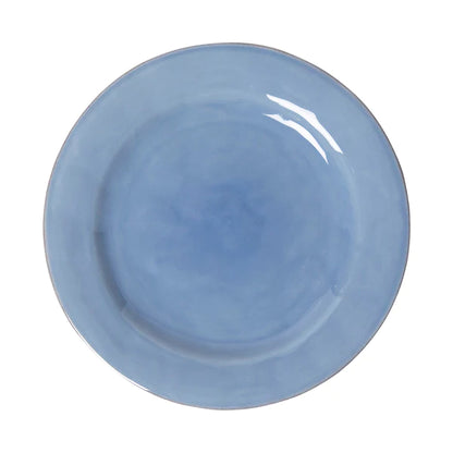Chambray blue dinner plate on white backgroung