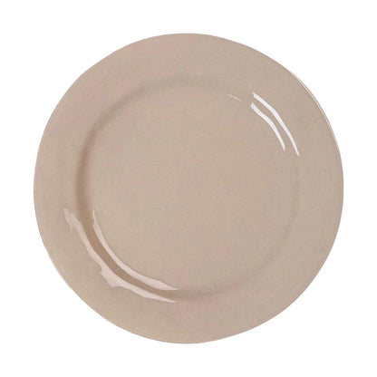 Taupe dinner plate on white background