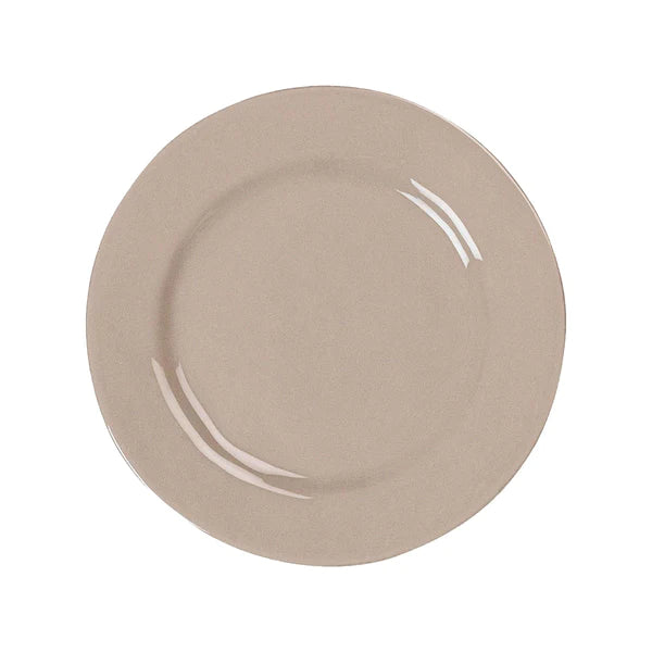 taupe salad plate on white background