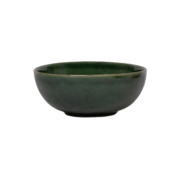 basil green cereal bowl on a white background