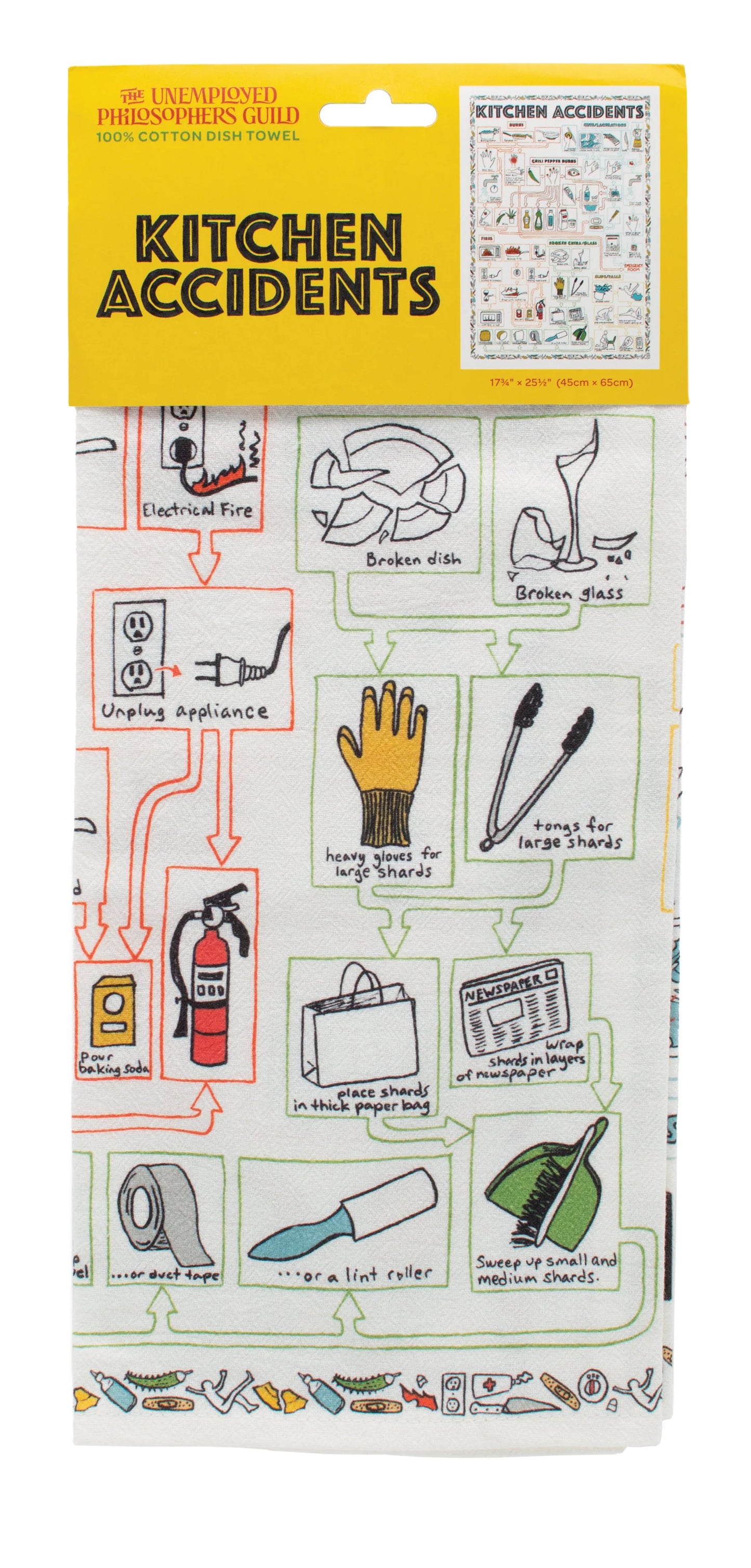 Kitchen Accidents Dish Towel in it packaging
