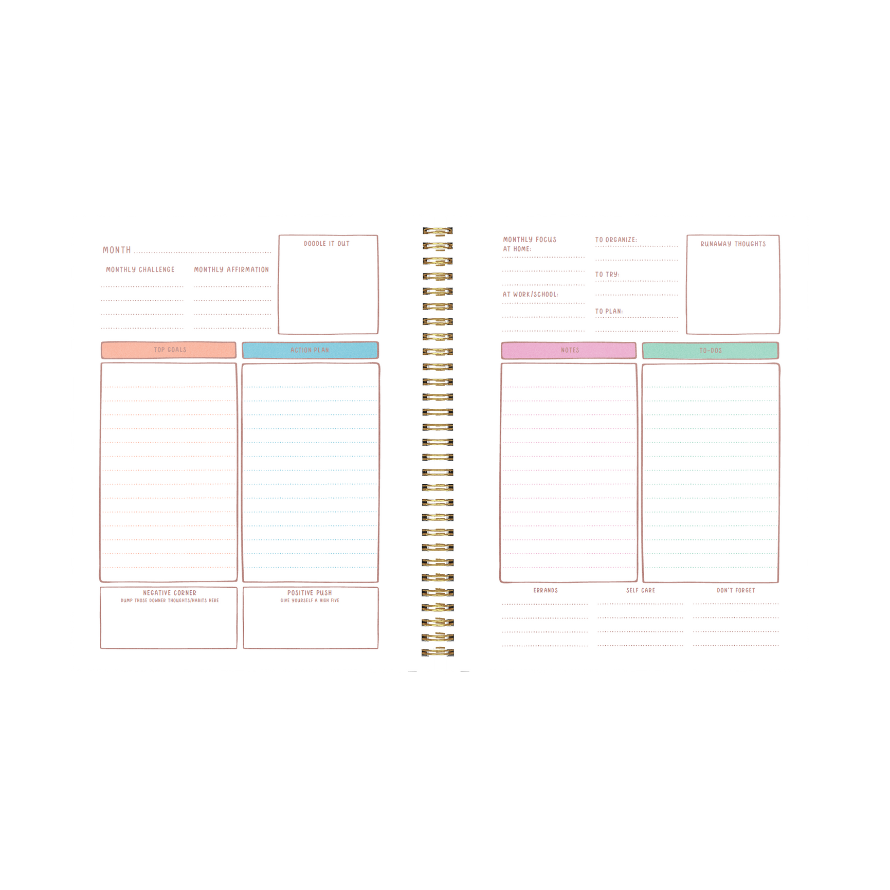 sample pages from planner.