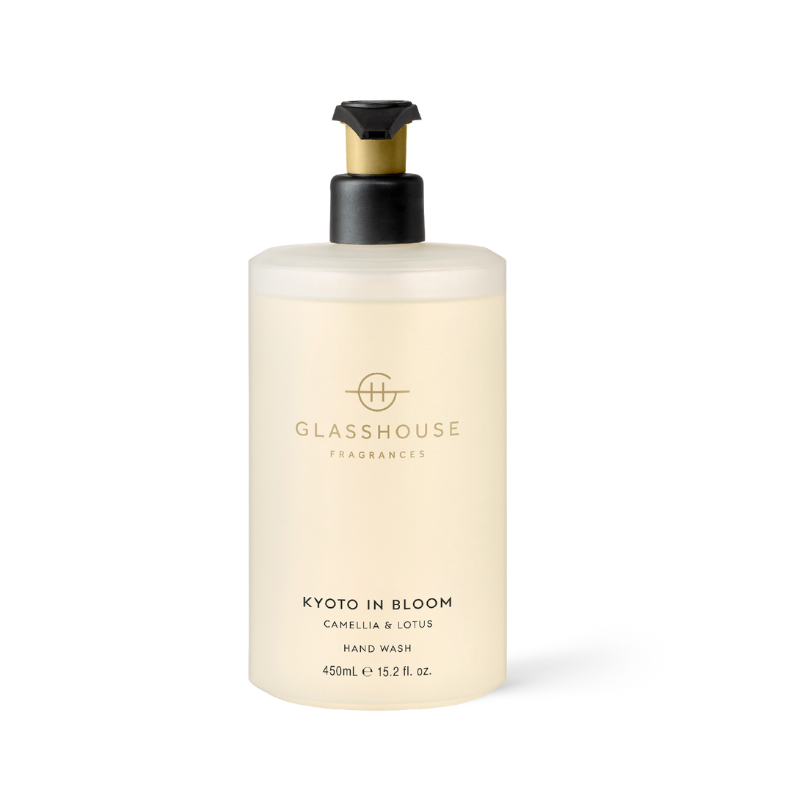 pump bottle of Glasshouse Fragrances  Kyoto In Bloom Hand Wash.