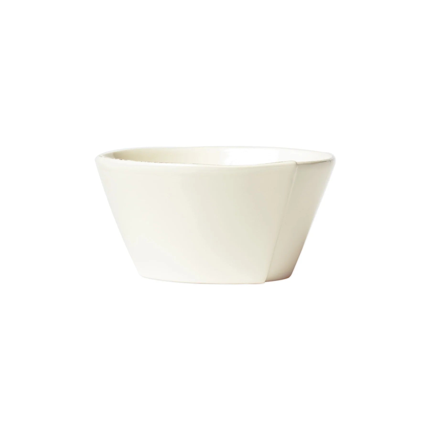 Vietri Lastra Linen colored cereal bowl on a white background
