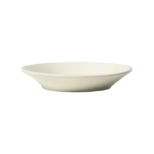 Vietri Lastra Linen colored pasta bowl on a white background