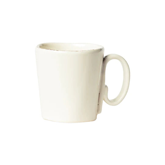 Vietri Lastra Linen colored mug on a white background