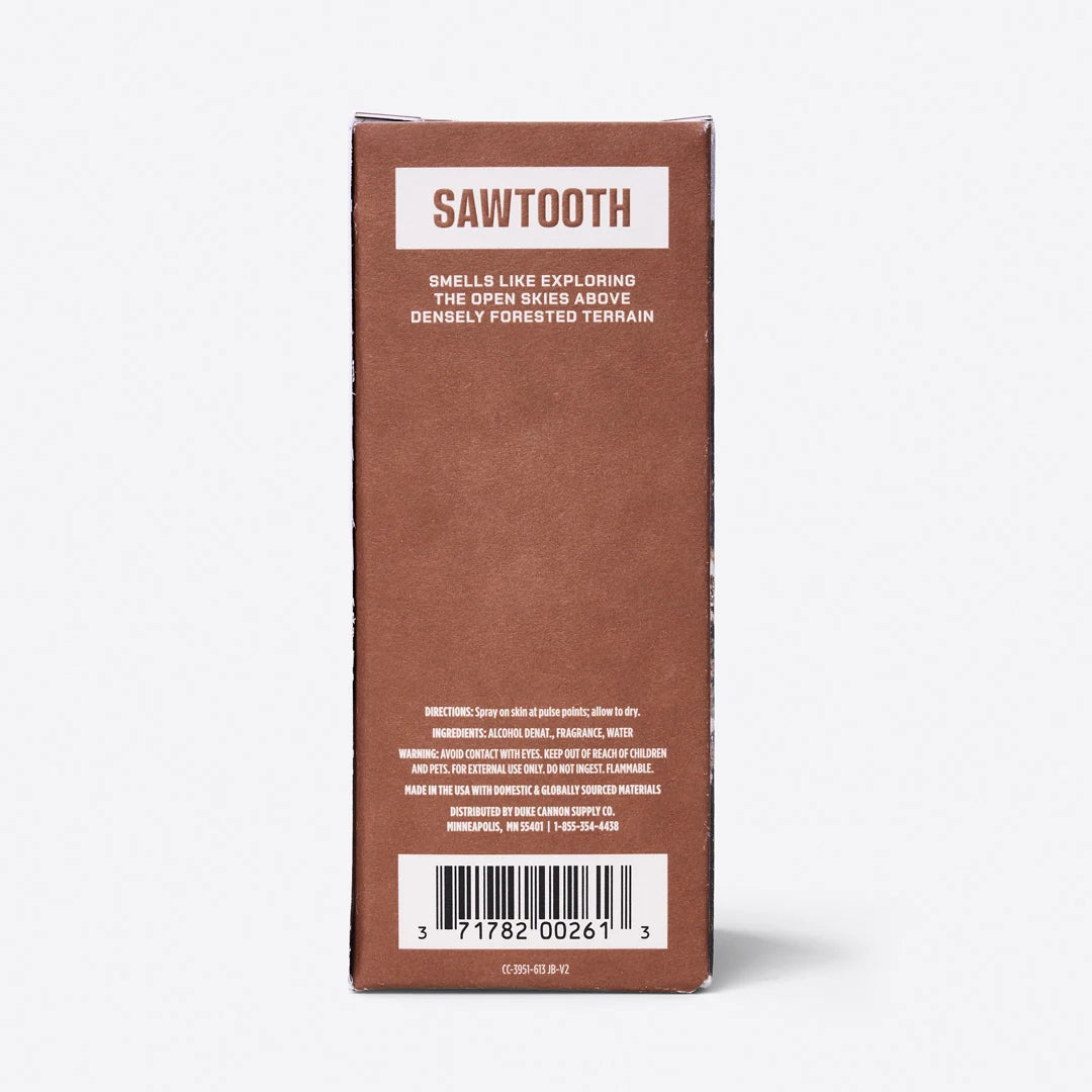 back view of box for sawtooth cologne