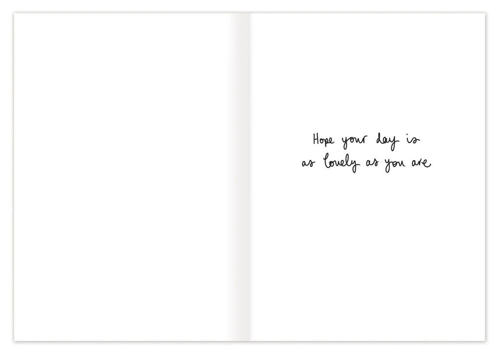 inside of card with black text
