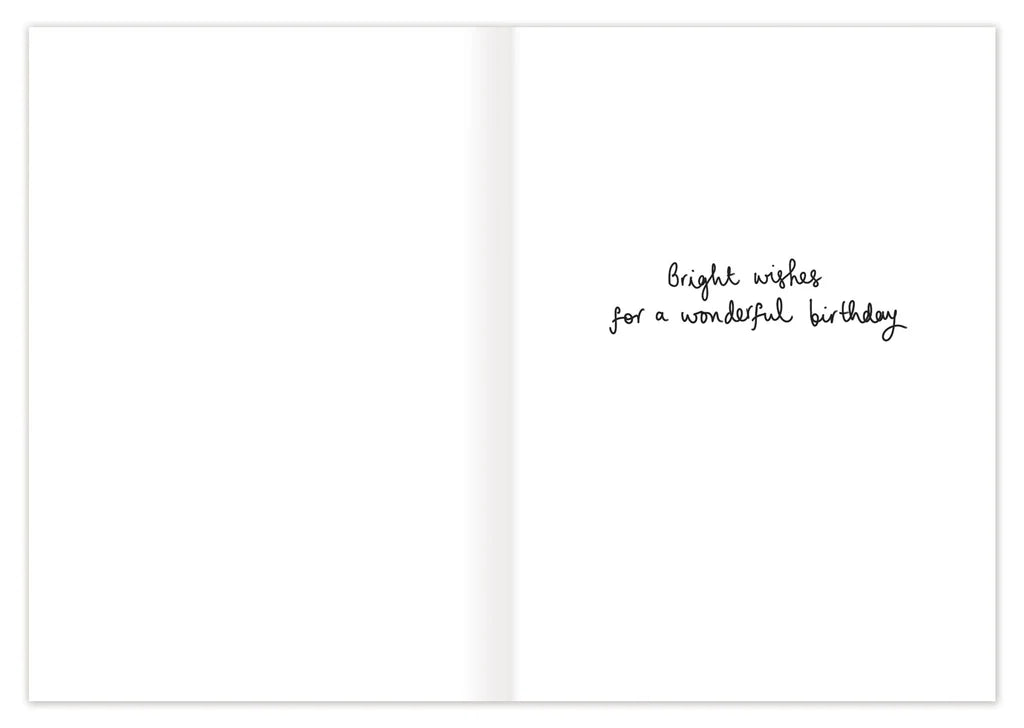 inside of card with black text