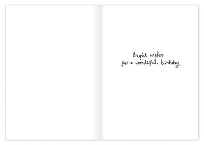 inside of card with black text