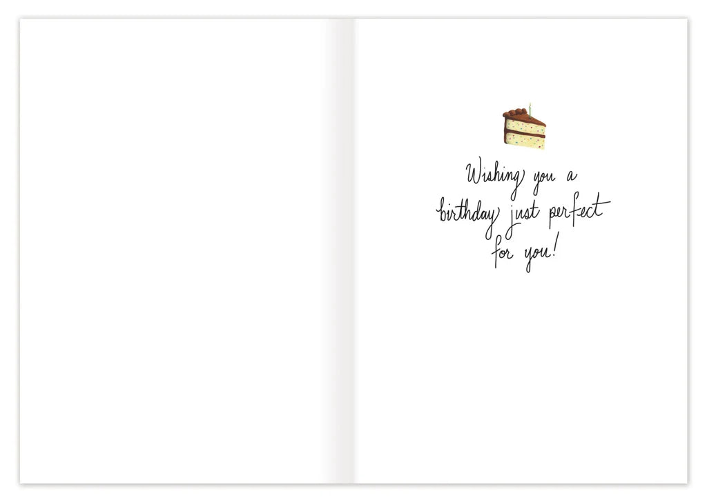 inside of card featuring one cake slice
