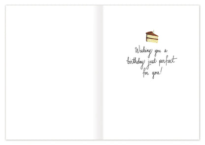 inside of card featuring one cake slice
