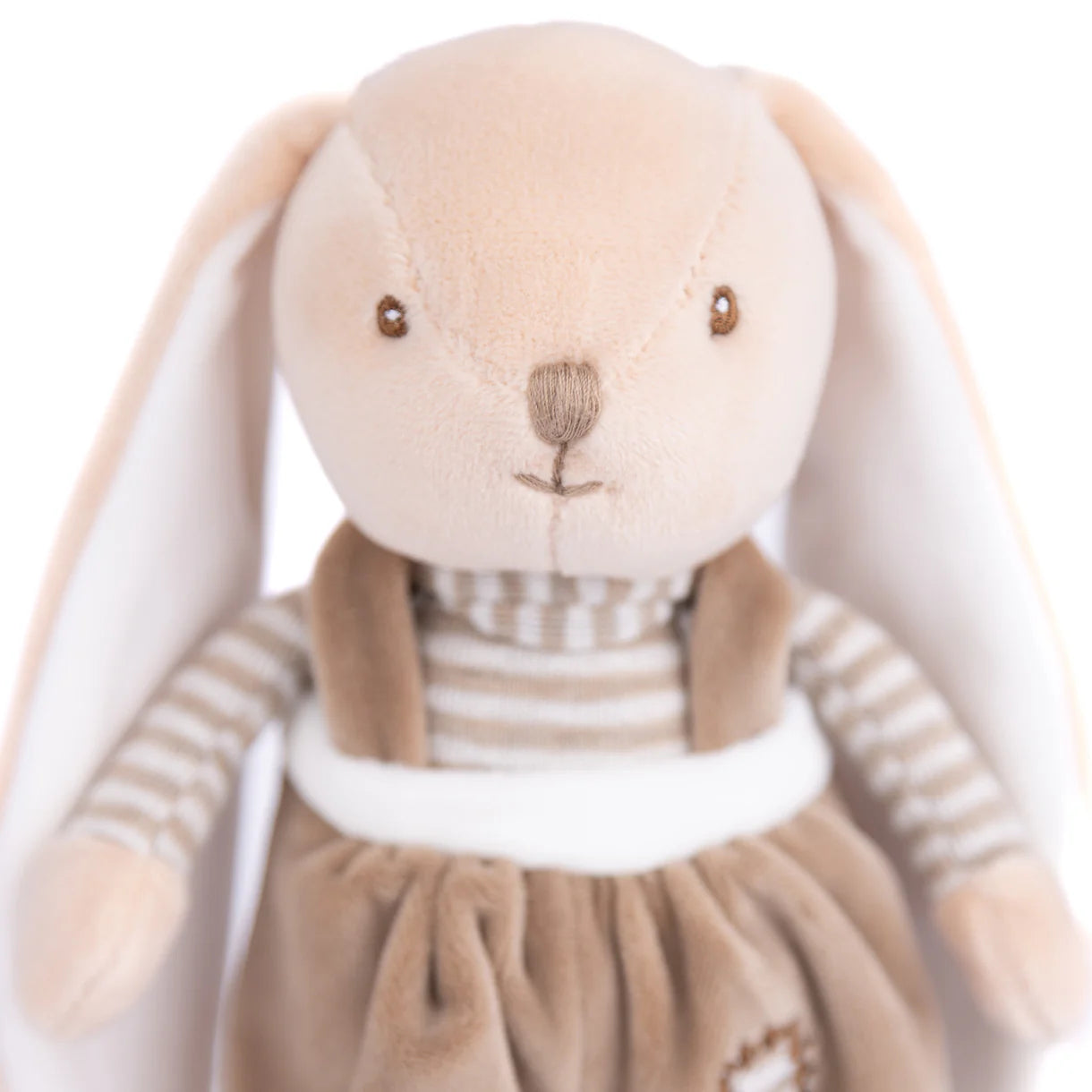 close-up of face of of bunny brother with brown pants