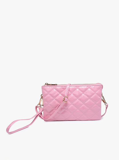 bubblegum pink high gloss quilt christine crossbody.