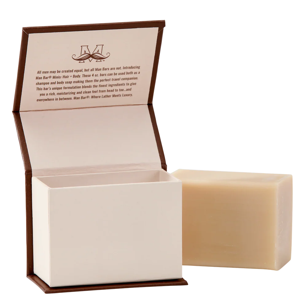 redwood and clove man bar mini set next to its open box