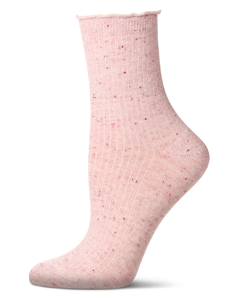 cherry blossom lettuce edge sock