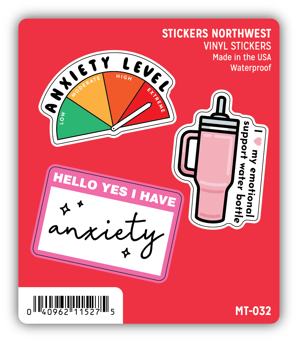 anxiety trio sticker set