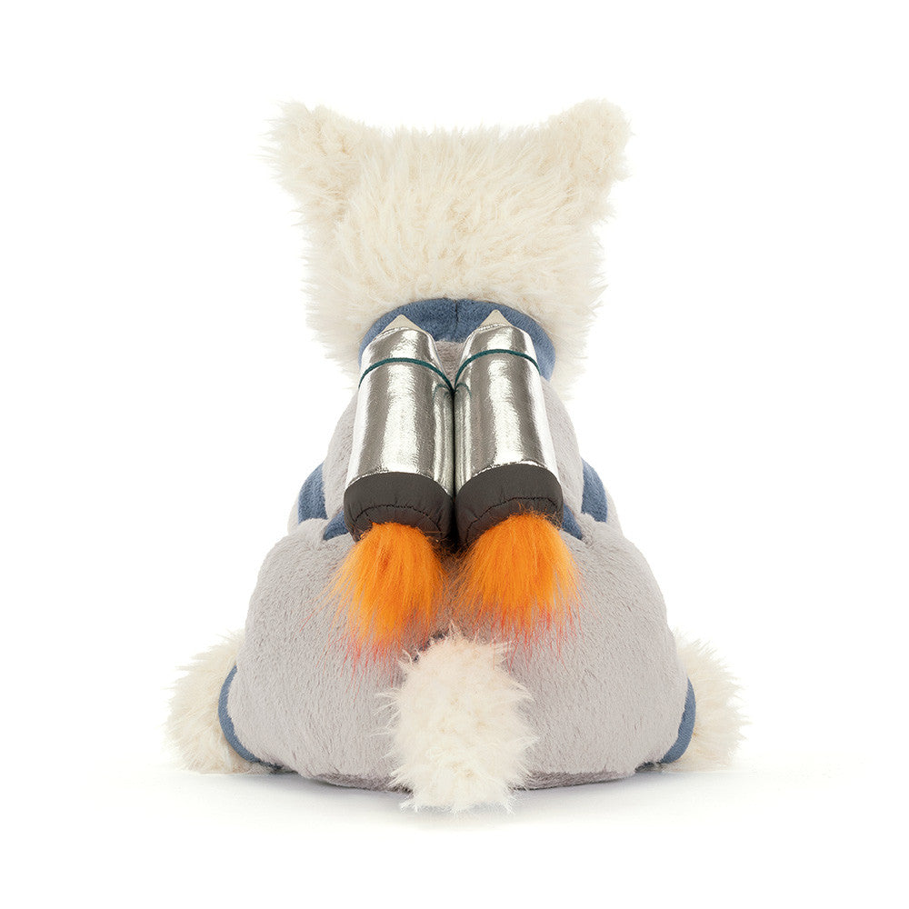 back view of Munroe Scottie Dog Space Outfit Plush Toy