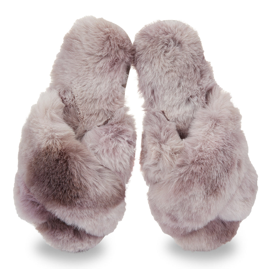 top view of Josephine Plush Slipper in lavender on a white background