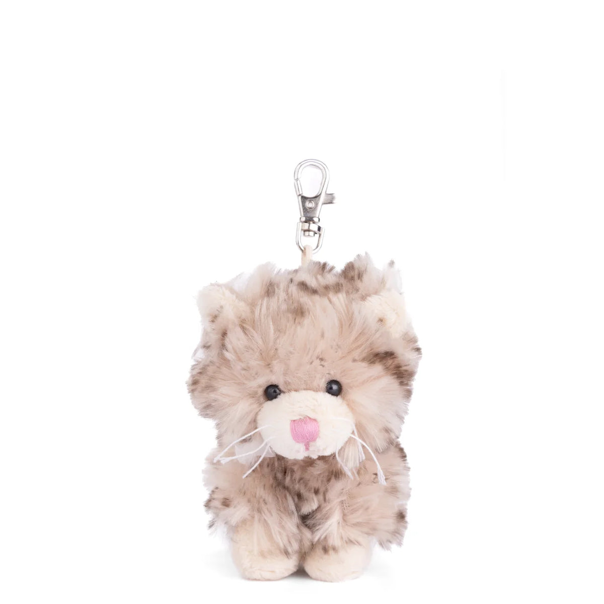 front view of beige cat bag charm
