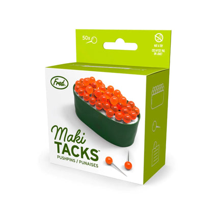 box packaging of Maki Tacks Sushi Pushpins.