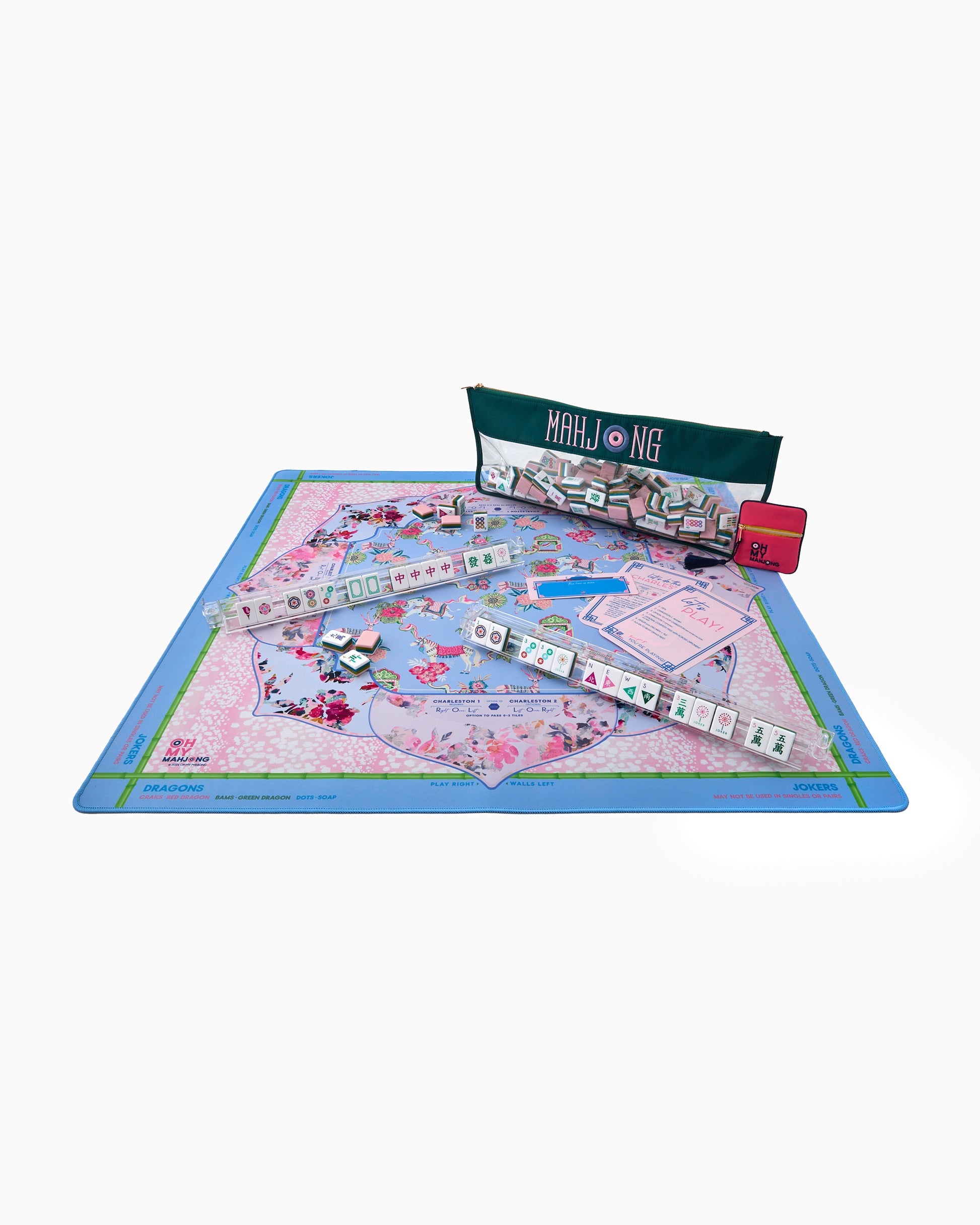 mahjong mat with mahjong tiles on it