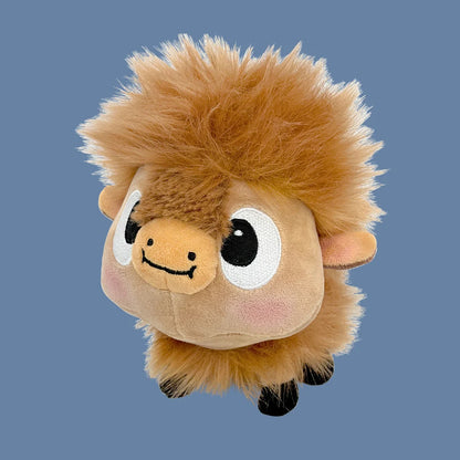 front view of Buffalo Fluffalo Puffalo Plush Toy on a blue background