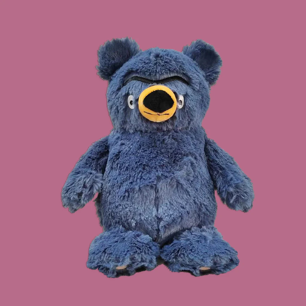 Mother Bruce Doll plush toy on a purple background