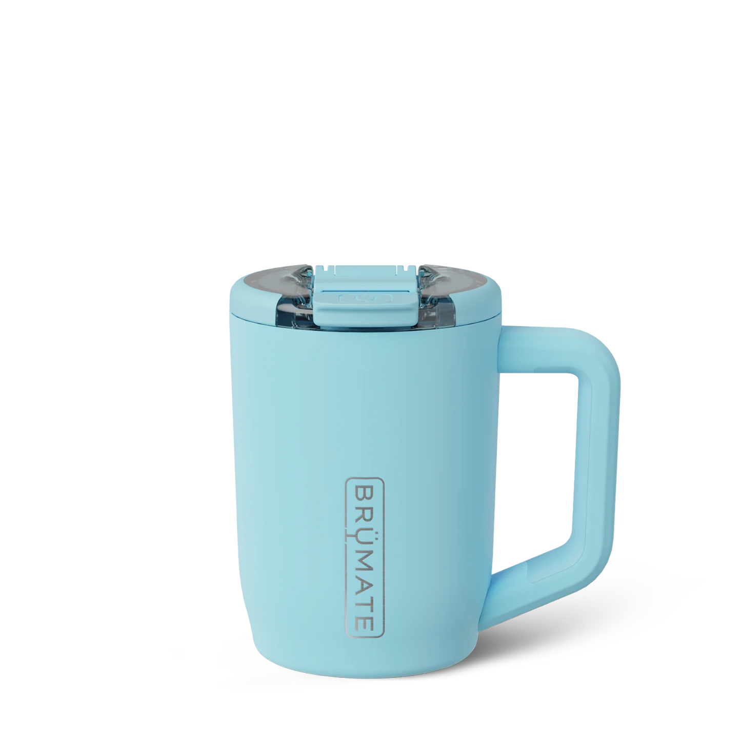 light, bright blue insolated mug shown on a white background