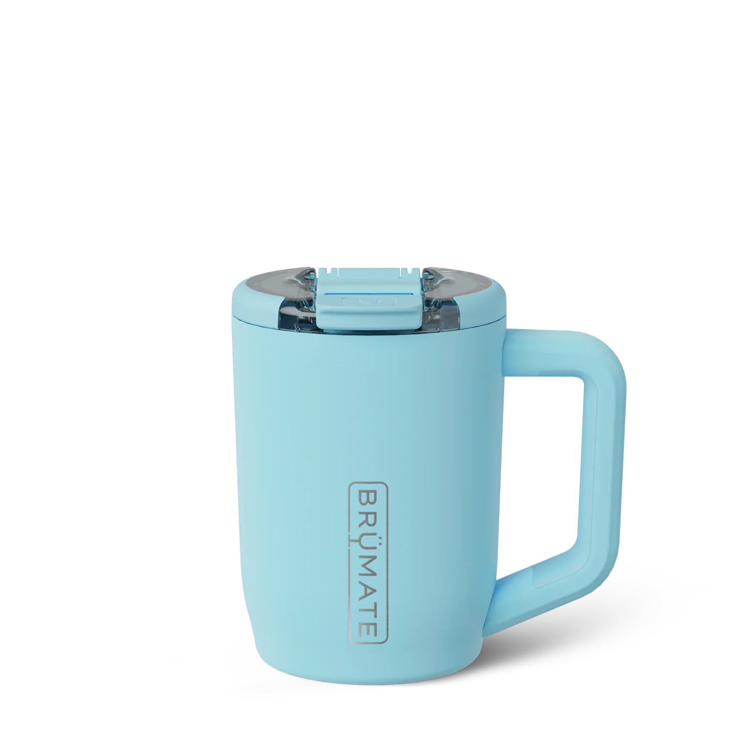 light, bright blue insolated mug shown on a white background