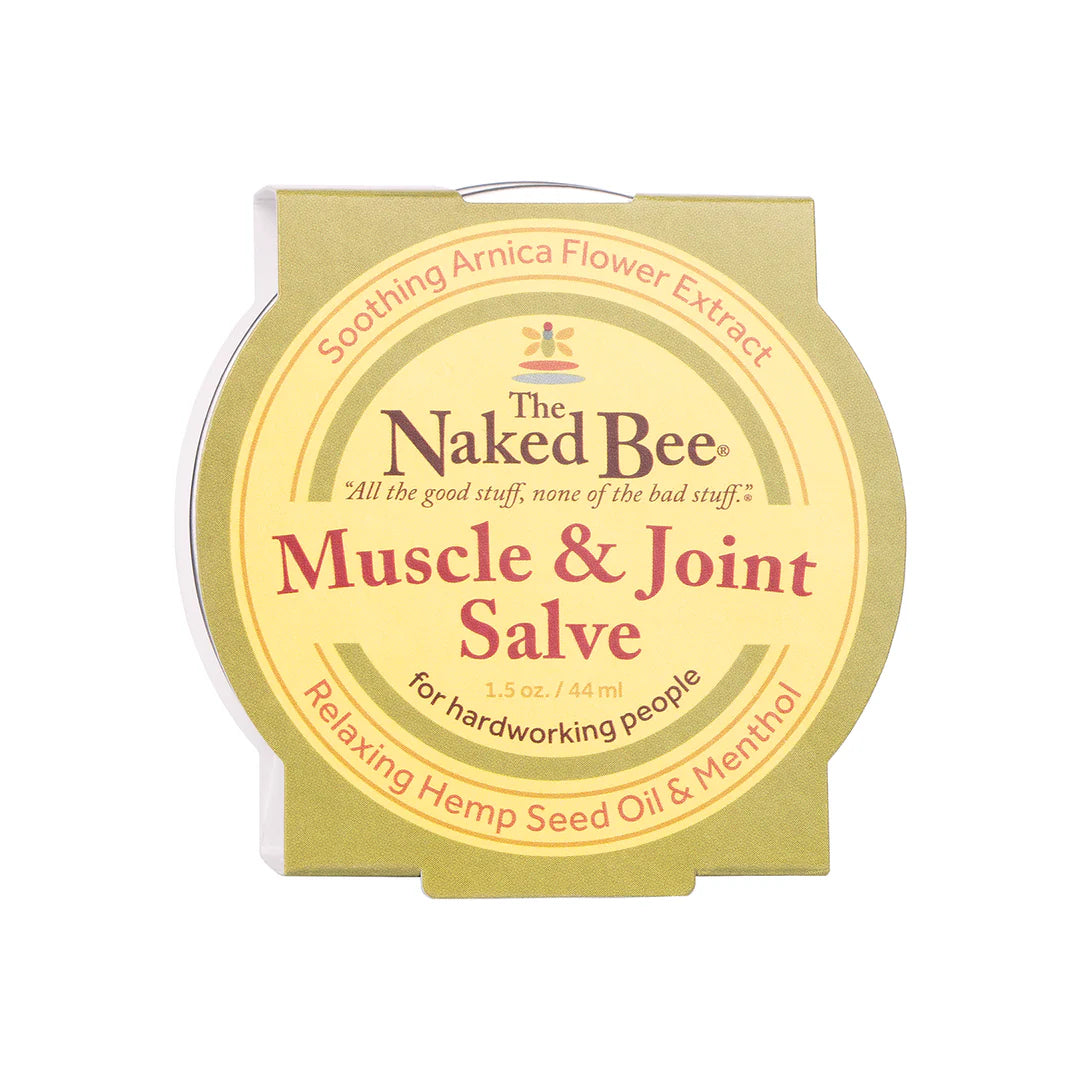 Naked Bee Muscle & Joint Salve packaging on a white background