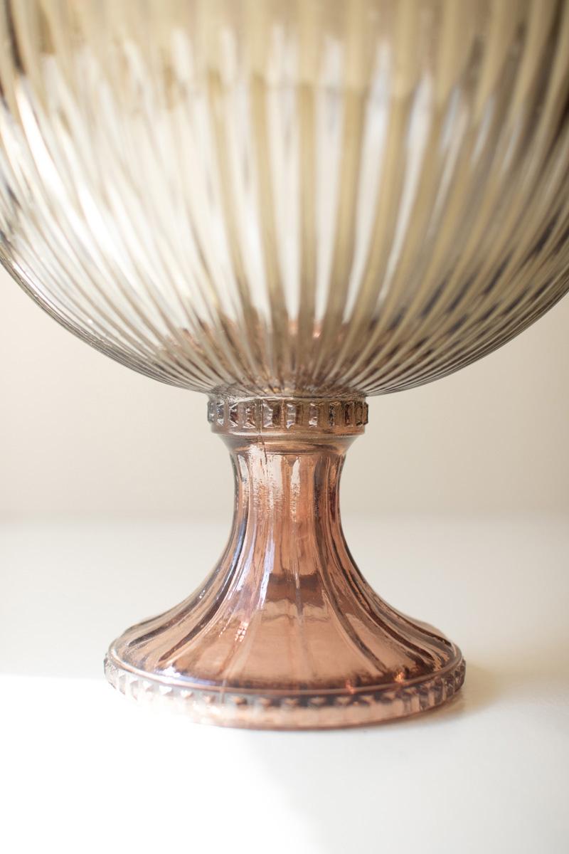 Kalalou Ribbed Glass Compote - Thumbnail 4