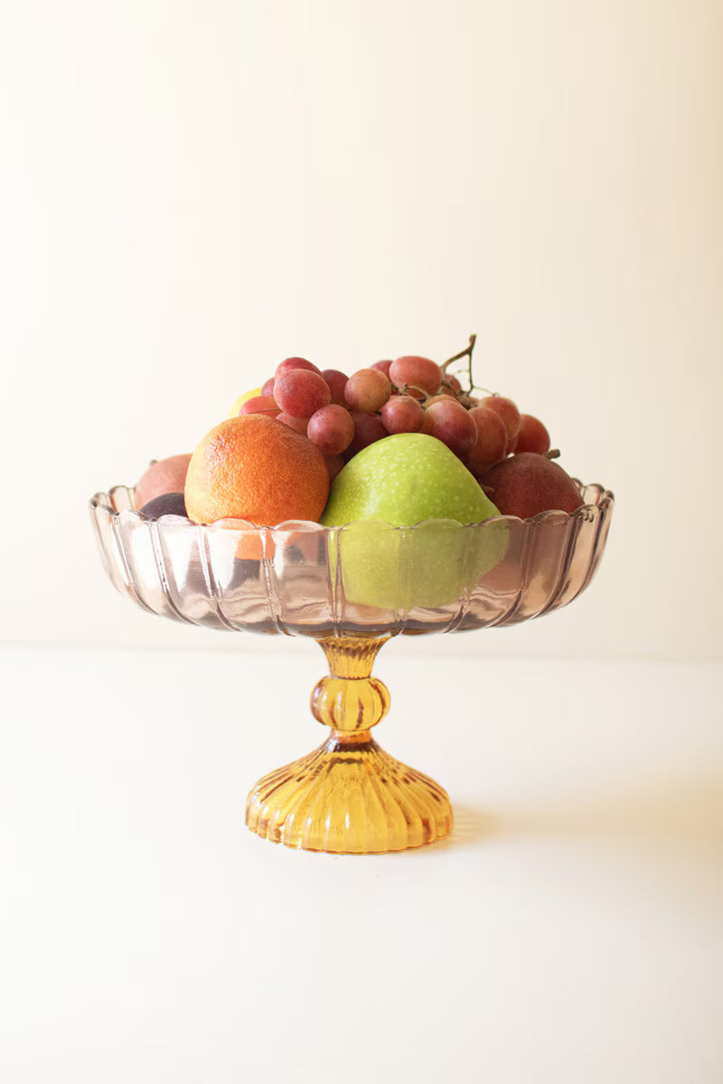 Kalalou Scalloped Glass Compote