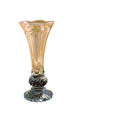 blush glass vase with lavender base