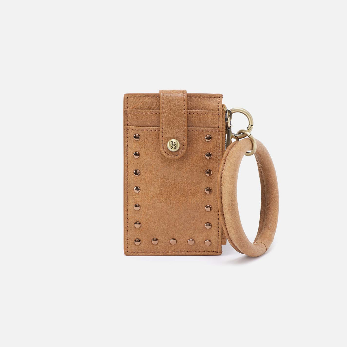 buffed leather whisky Ring Credit Card Wristlet