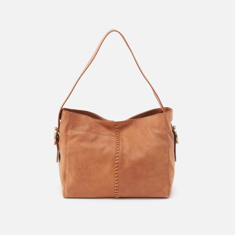 front view of whiskey colored render bag.