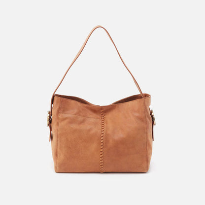 front view of whiskey colored render bag.