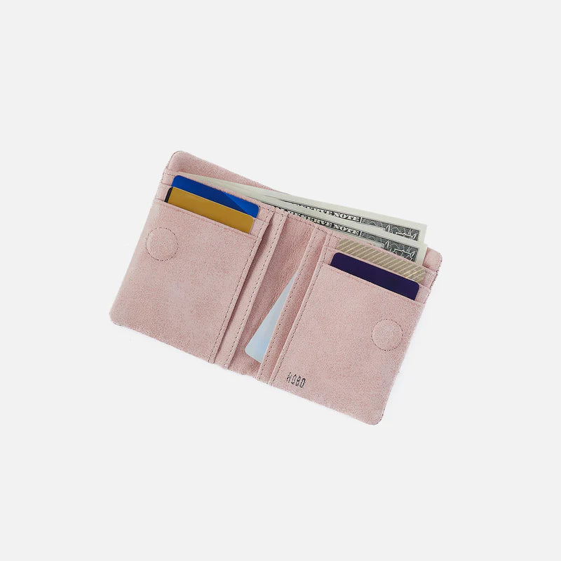 Mini Lumen Wallet in blossom open to show pockets