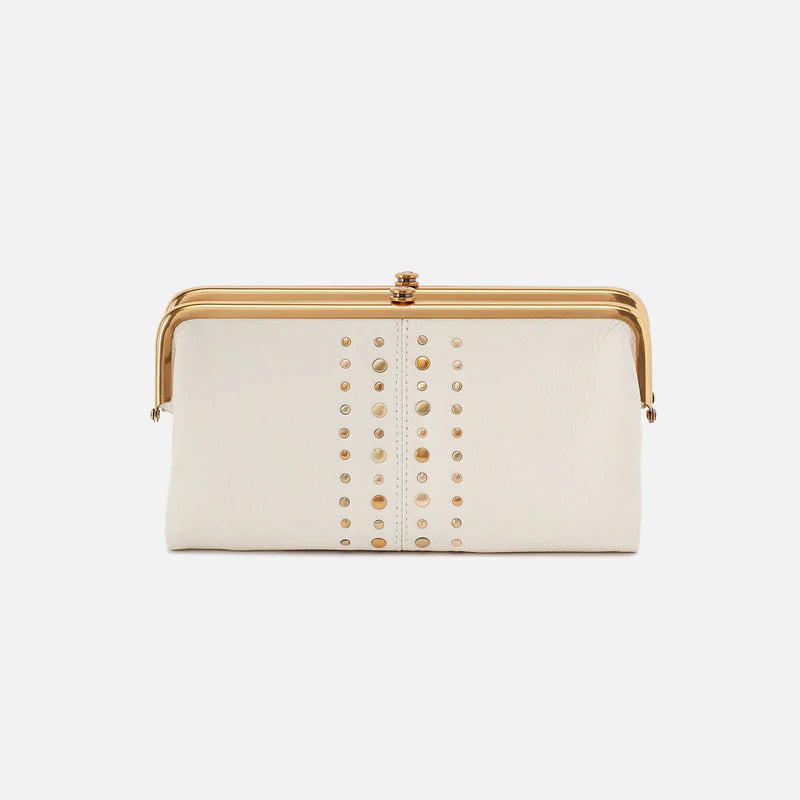 lauren costal cloud clutch with gold finished studs and hardware
