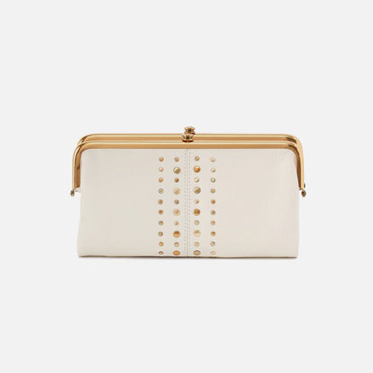 lauren costal cloud clutch with gold finished studs and hardware