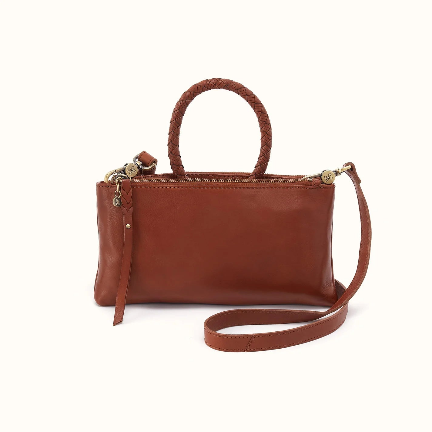 front view of the sable crossbody in the color kindeling brown