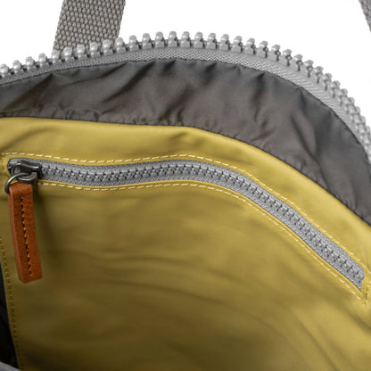 interior view of yellow canfield b backpack.