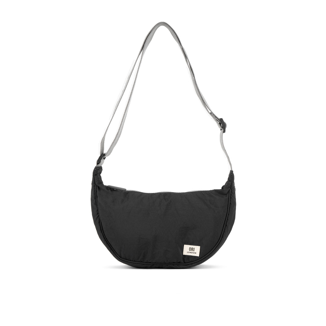 front view of black farringdon sling bag