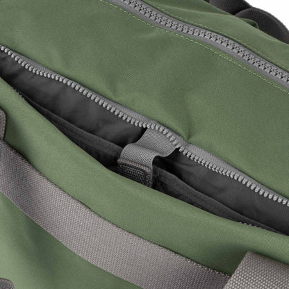 close-up of back pocket on Granite Recycled Canvas Gatwick Duffle
