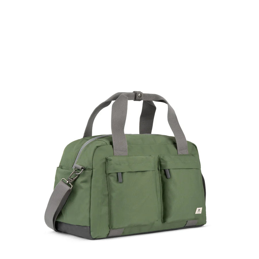 side view of Granite Recycled Canvas Gatwick Duffle
