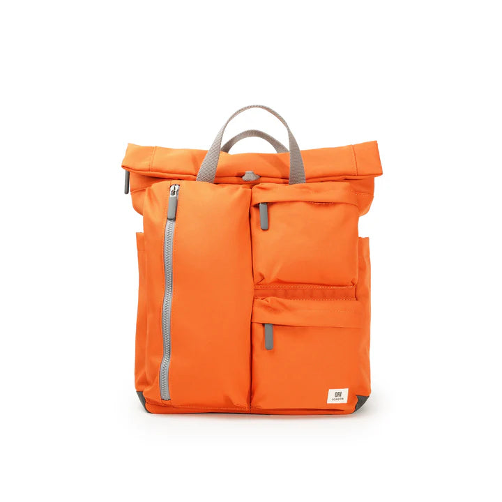 Front view of Orange, Richmond backpack.